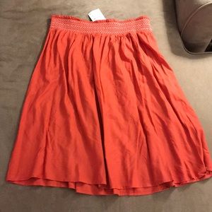 NWT Orange Flowy Midi Skirt- large